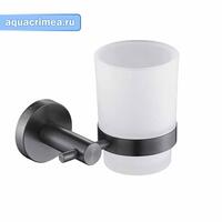 Стакан стеклянный с креплением к стене ГРАФИТ GFmark